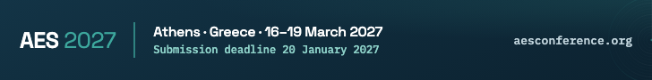 AES 2027 banner, 728 by 90 pixels